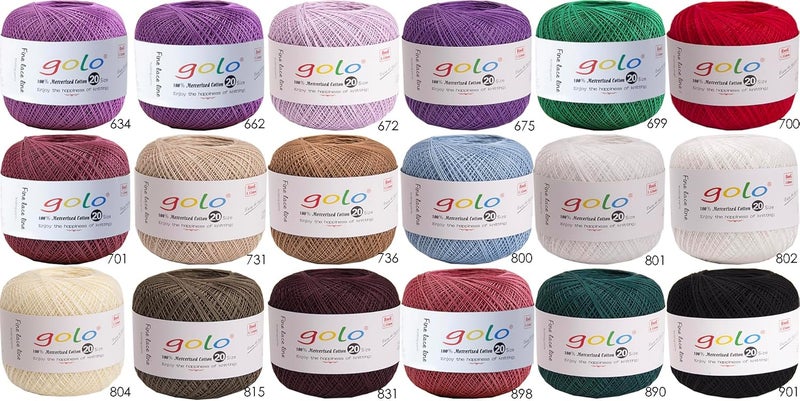Golo 3 Balls Crochet Thread Size 20 Embroidery Thread Crochet Yarn for Hand 805 - Image 3